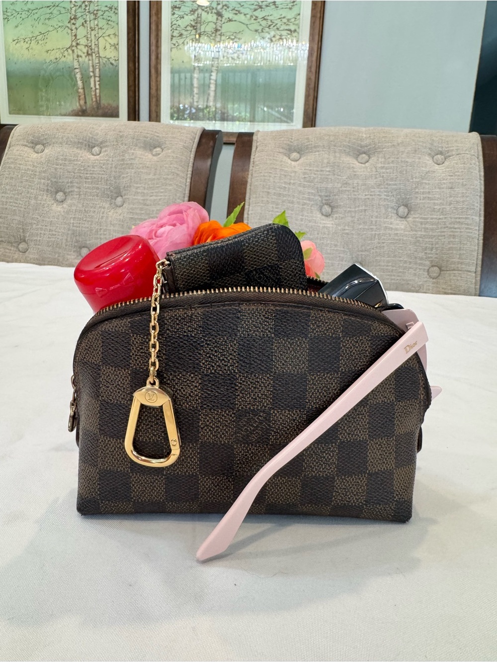 Authentic Louis Vuitton Damier Ebene Pouchette